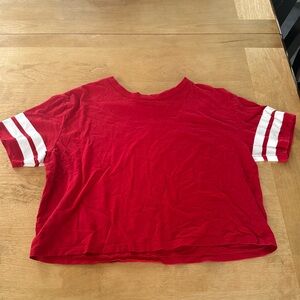 Red cropped short sleeve